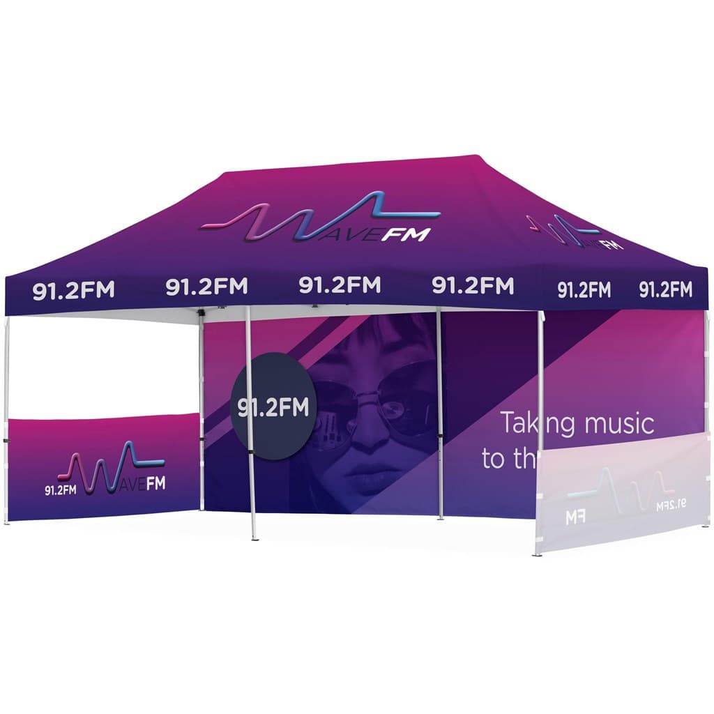 Ovation Sublimated Gazebo 6m X 3m - 1 Long Full-Wall Skin - 2 Short Half-Wall Skins 1
