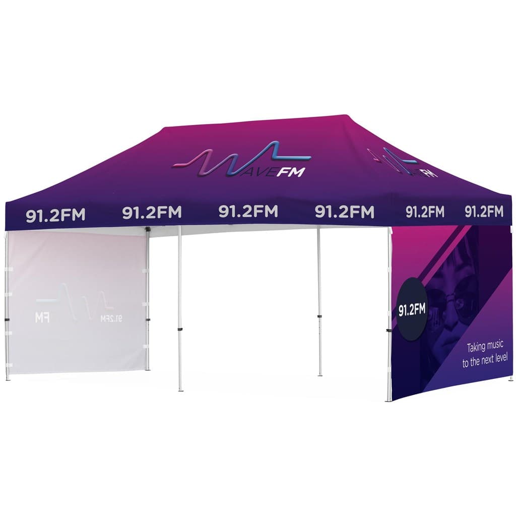 Ovation Sublimated Gazebo 6m X 3m - 2 Short Full-Wall Skins 1