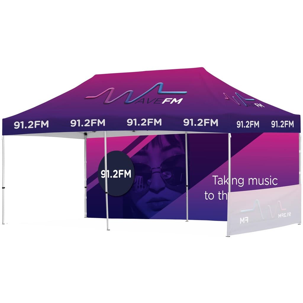 Ovation Sublimated Gazebo 6m X 3m - 1 Short Half-Wall Skin - 1 Long Full-Wall Skin 12