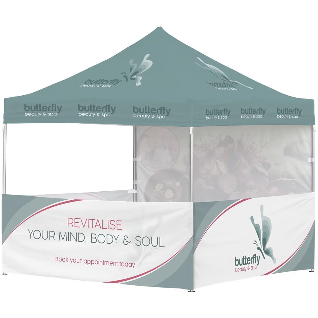 Ovation Sublimated Gazebo 3m X 3m - 3 Half-Wall Skins - 1 Full-Wall Skin 1