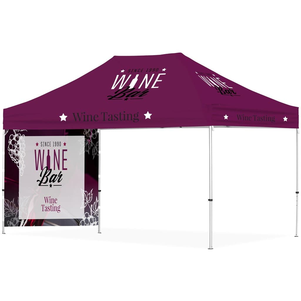 Ovation Sublimated Gazebo 4.5m X 3m - 1 Short Full-Wall Skin 1