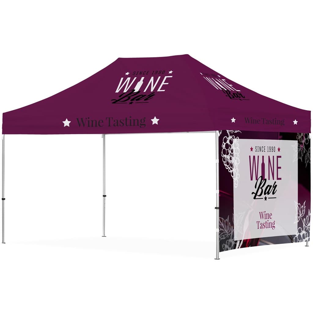 Ovation Sublimated Gazebo 4.5m X 3m - 1 Short Full-Wall Skin 13