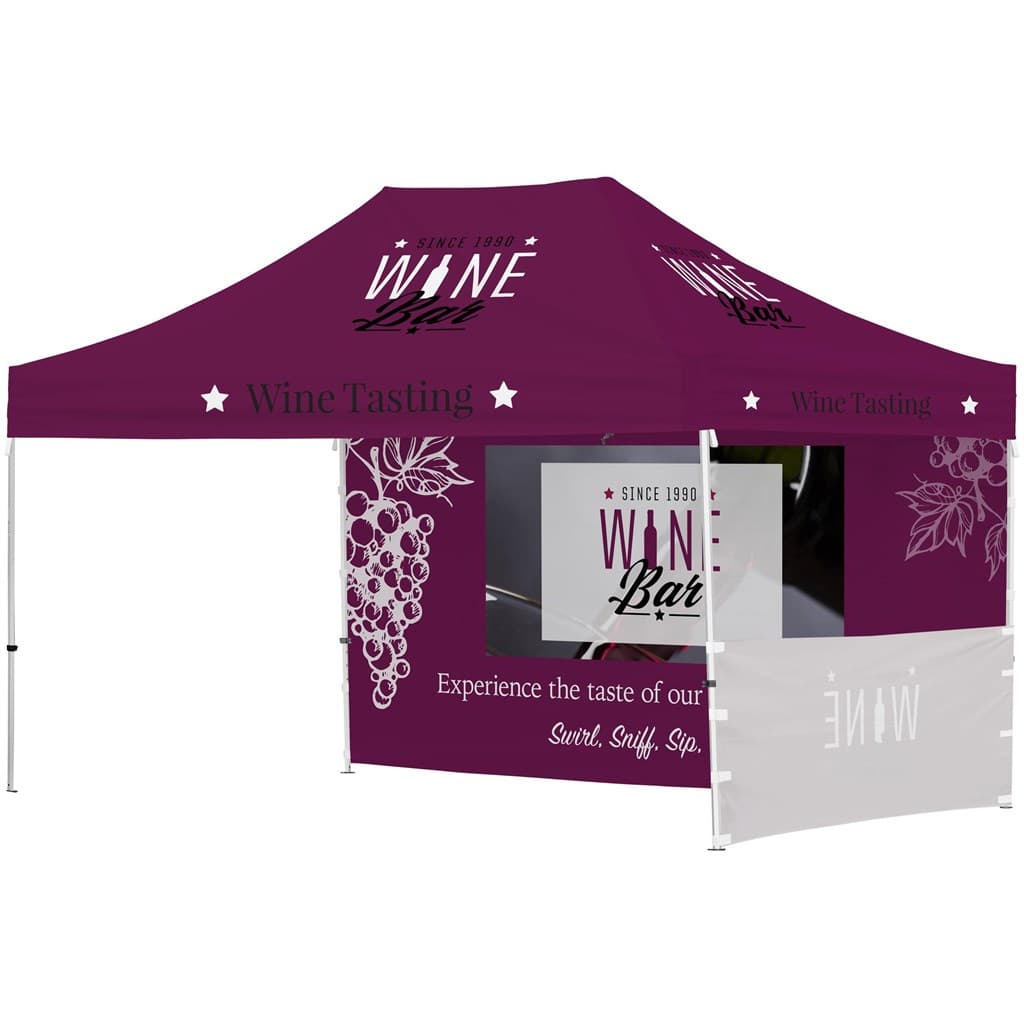 Ovation Sublimated Gazebo 4.5m X 3m - 1 Short Half-Wall Skin - 1 Long Full-Wall Skin 6
