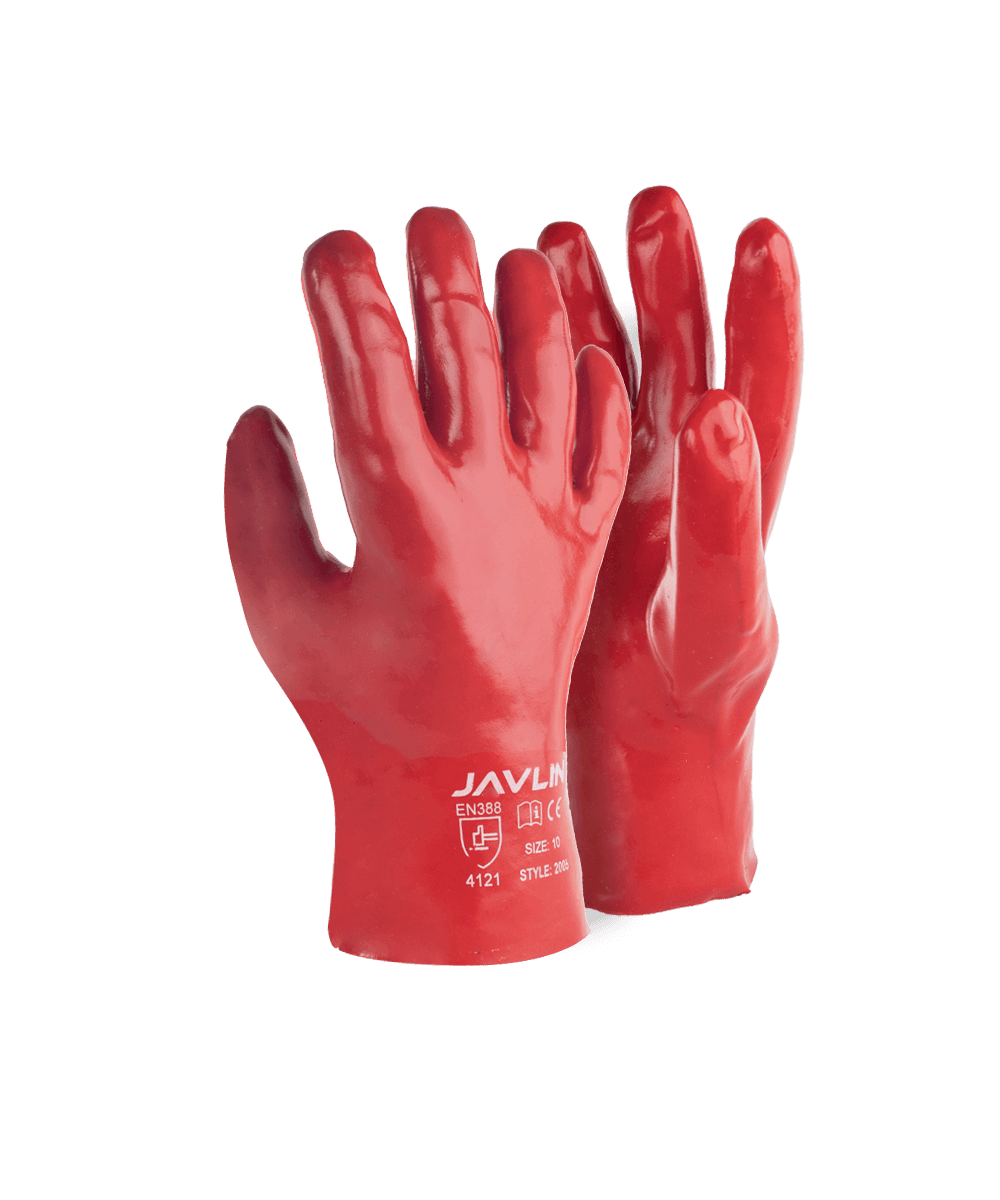 PVC Medium Weight Gloves - 27cm - Red / As Supplied