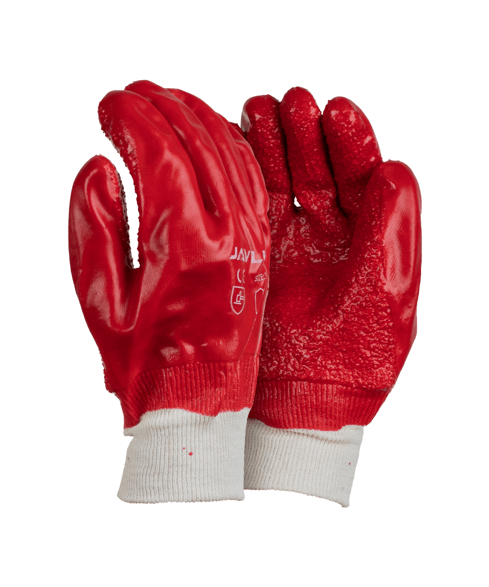 PVC Extra Heavy Weight Knit Wrist Gloves - Red / As Supplied