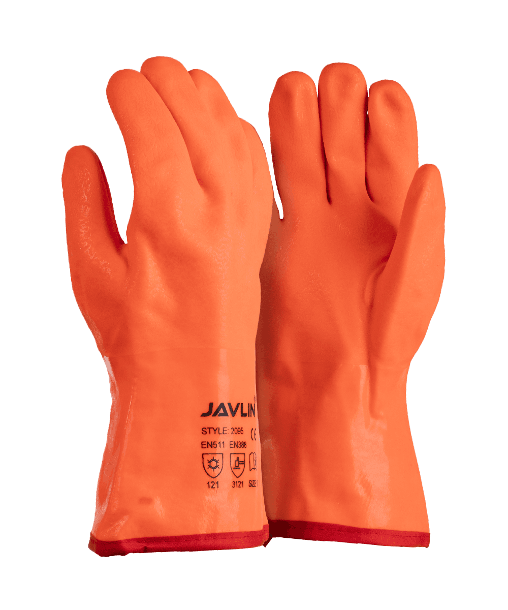 Orange PVC Insulated Freezer Gauntlet Gloves - 30cm - Orange / As Supplied