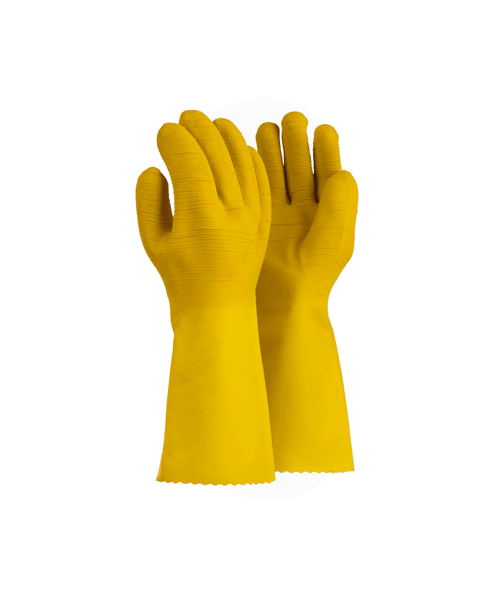 Yellow Commarex Crinkle Latex Glove - Elbow Length 35cm - Yellow / As Supplied