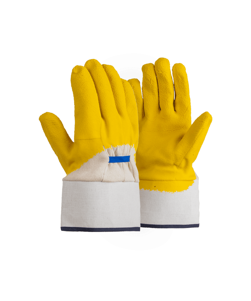 Commarex 3/4 dipped canvas Cuff Glove - Yellow / As Supplied