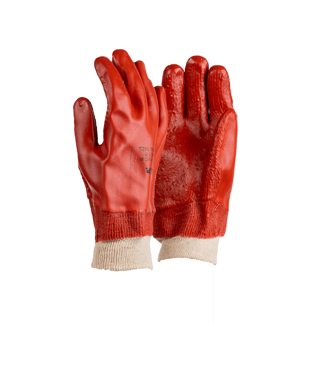 PVC Heavyweight Rough Palm Knit Wrist - Red / As Supplied