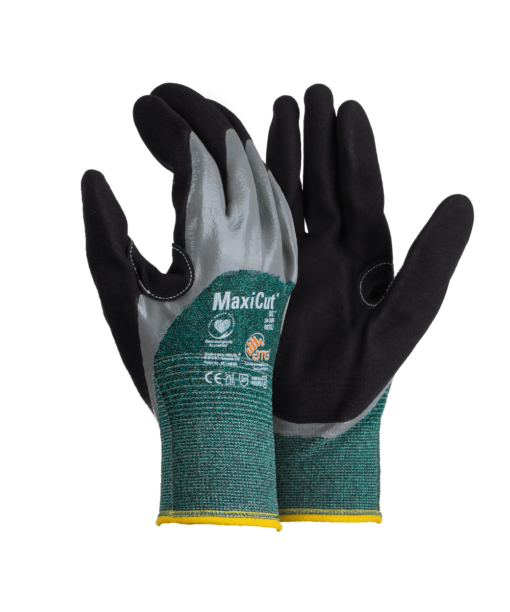Maxicut Cut 3 Fully Dipped Nitrile Coated Gloves - Green / 8