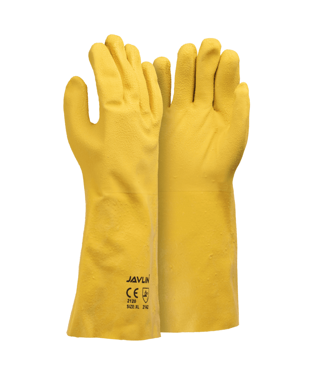 Triple Dipped Heavy Weight Latex Gauntlet Gloves - 40cm - Yellow / As Supplied