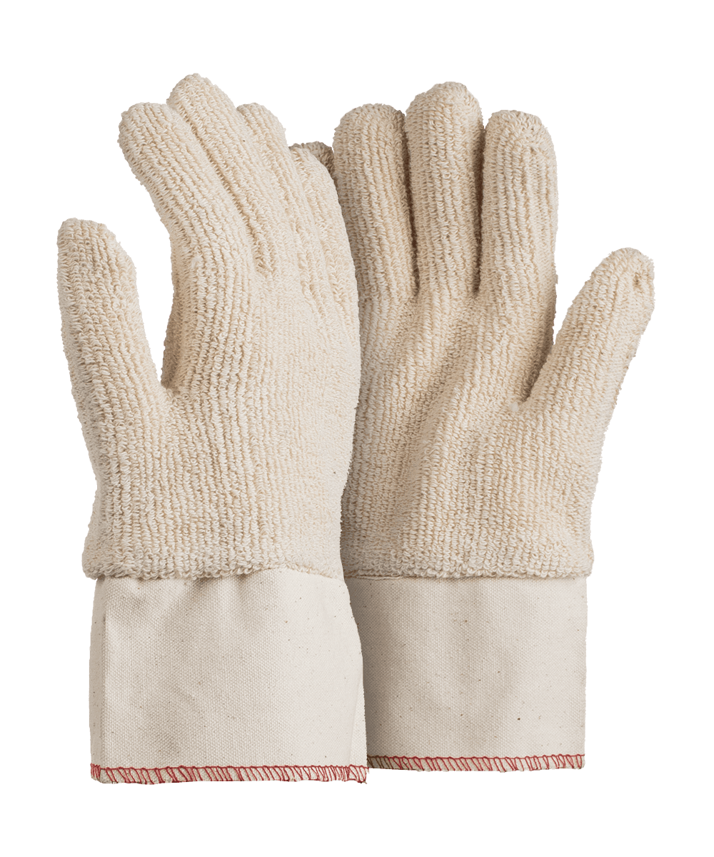 Towelling Canvas Cuff Gloves - Beige / As Supplied