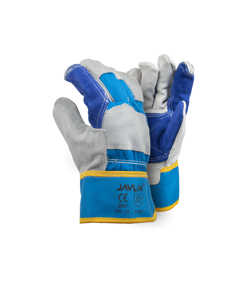 American Riggers Reinforced Chrome Leather Palm Gloves - Blue / As Supplied