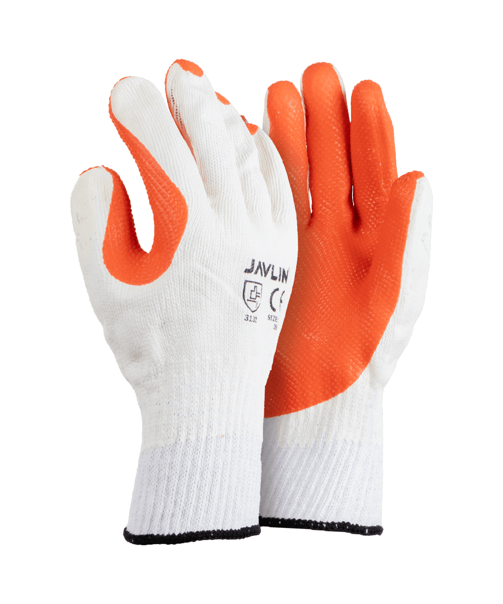 Crayfish Orange Rubber Coated Gloves - Red / As Supplied