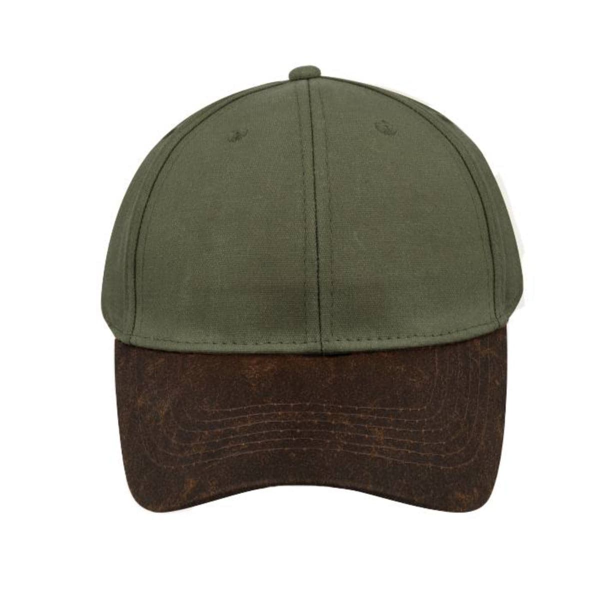 Two-Tone Waxed Oilskin 6 Panel - Olive/Brown 22