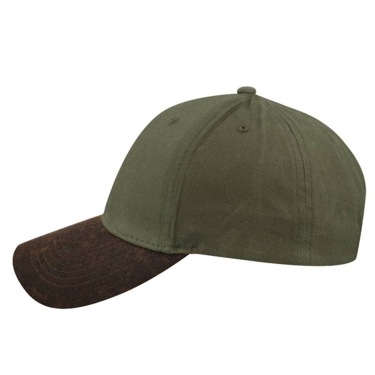 Two-Tone Waxed Oilskin 6 Panel - Olive/Brown 23