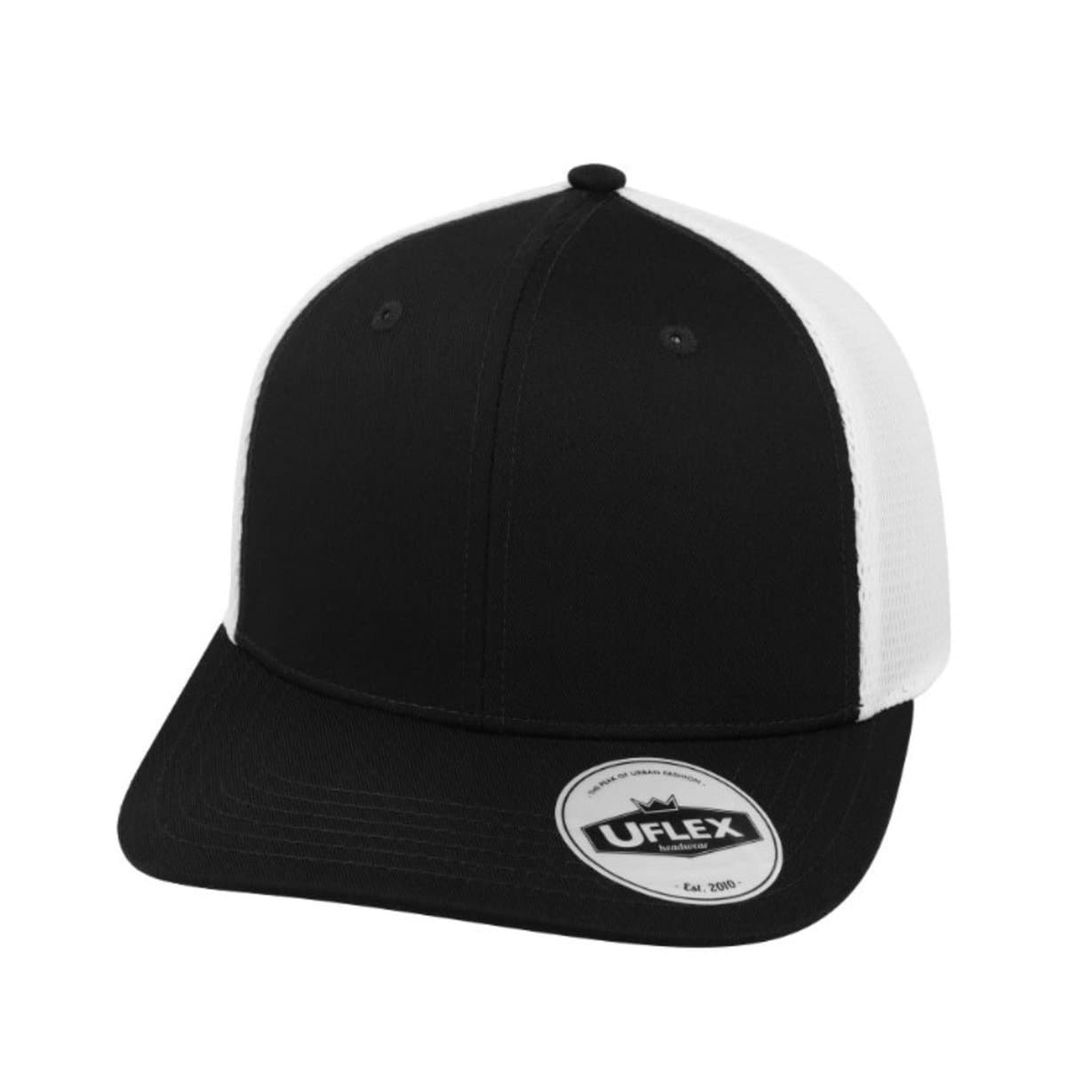 Polycotton 6 Panel Trucker - Black/Black 13