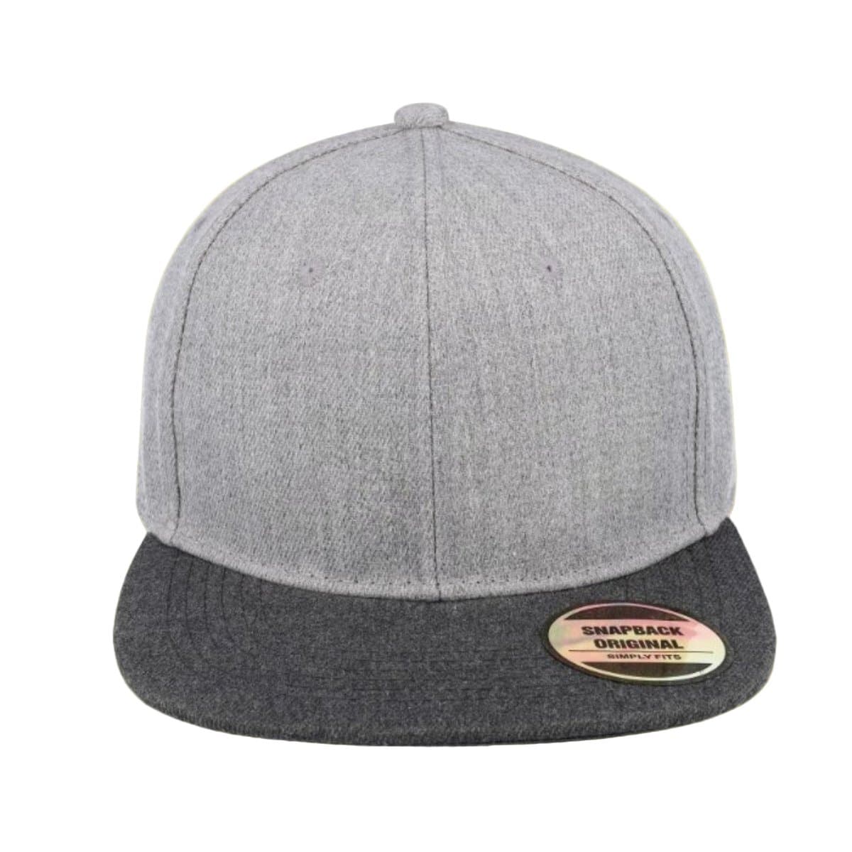 Snapback Two-Tone Cap - Grey Melange/Charcoal Melang 22
