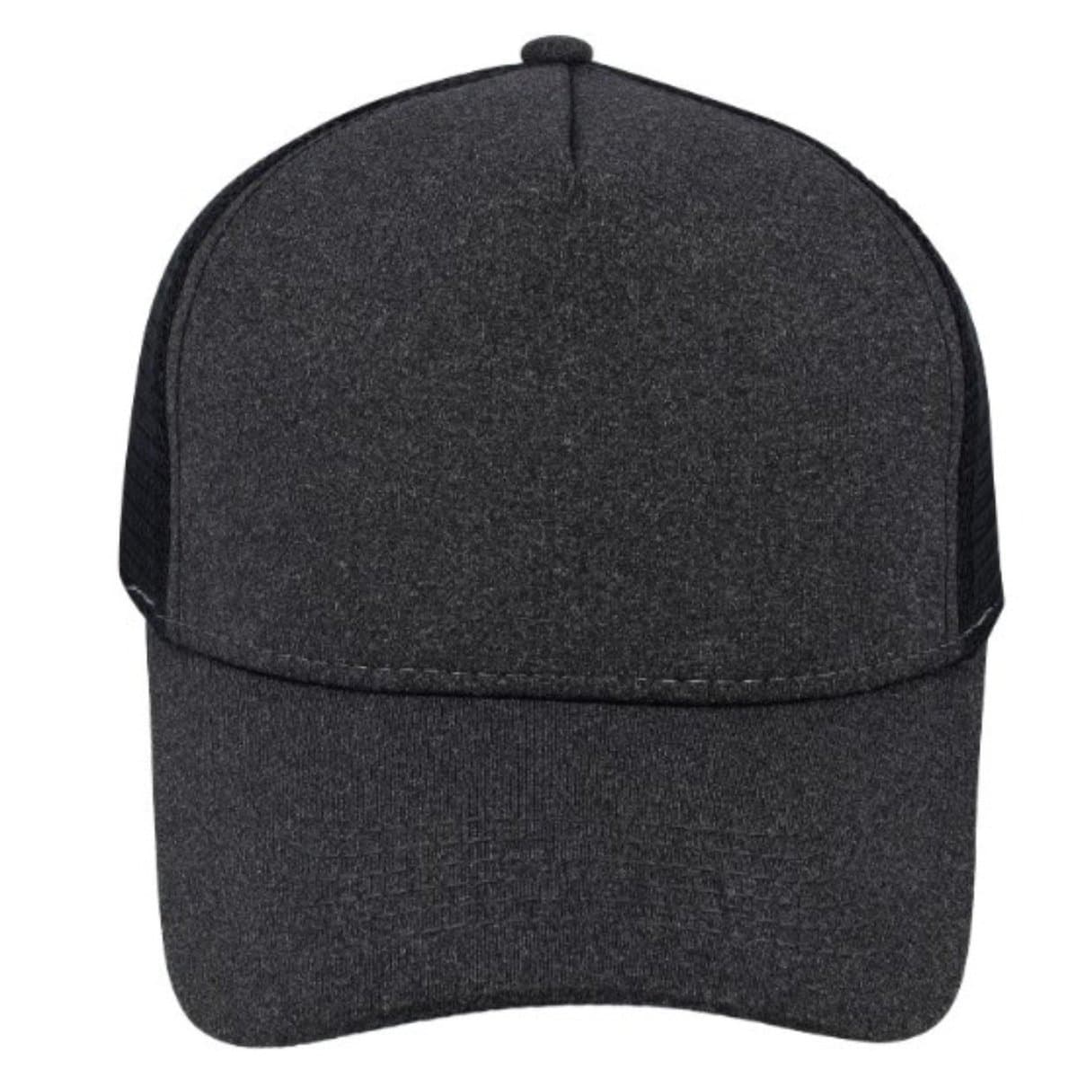 Jersey Trucker Cap - Charcoal Melange/Black 10