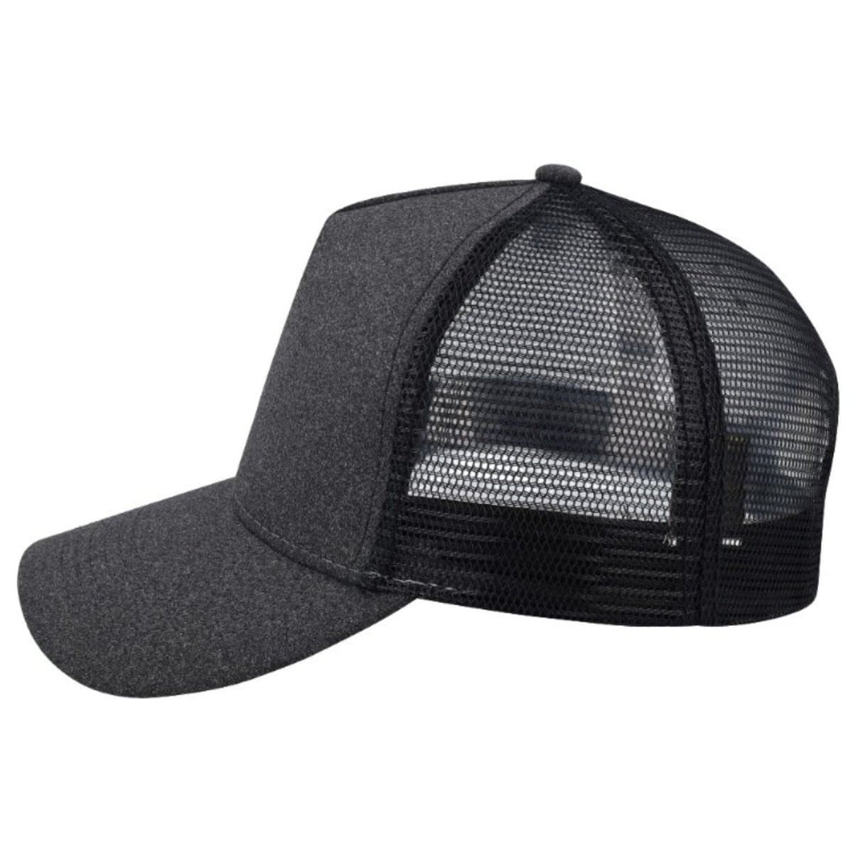 Jersey Trucker Cap - Charcoal Melange/Black 11