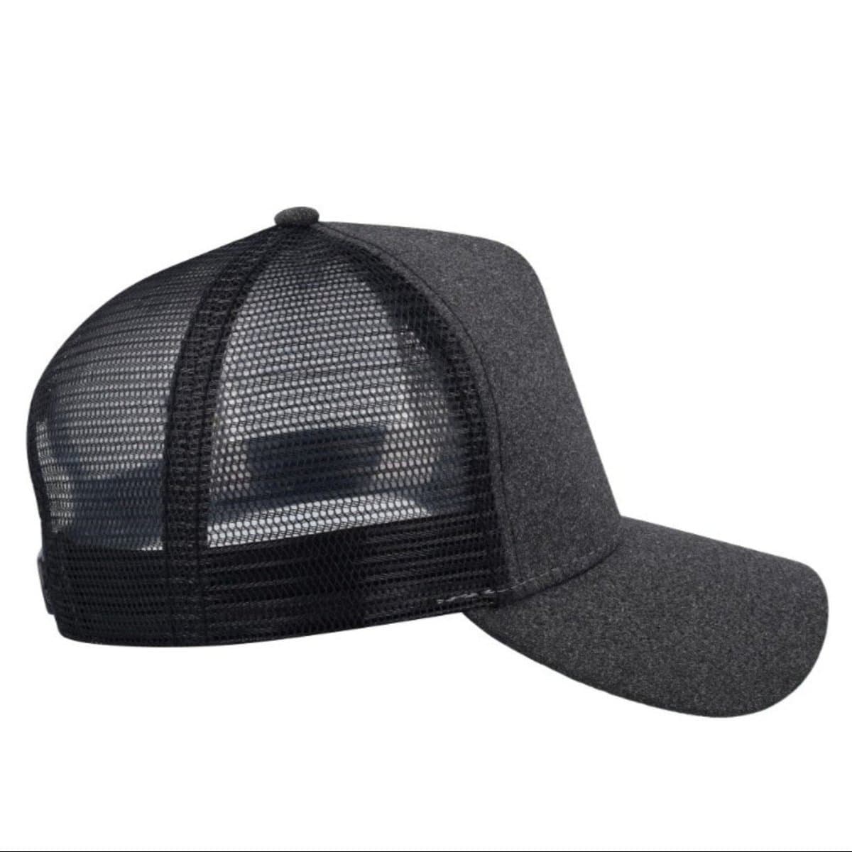 Jersey Trucker Cap - Charcoal Melange/Black 12