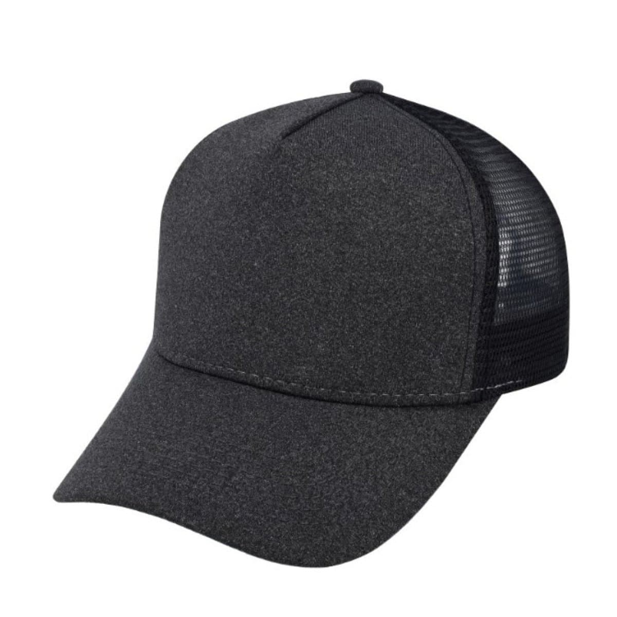 Jersey Trucker Cap - Charcoal Melange/Black 13