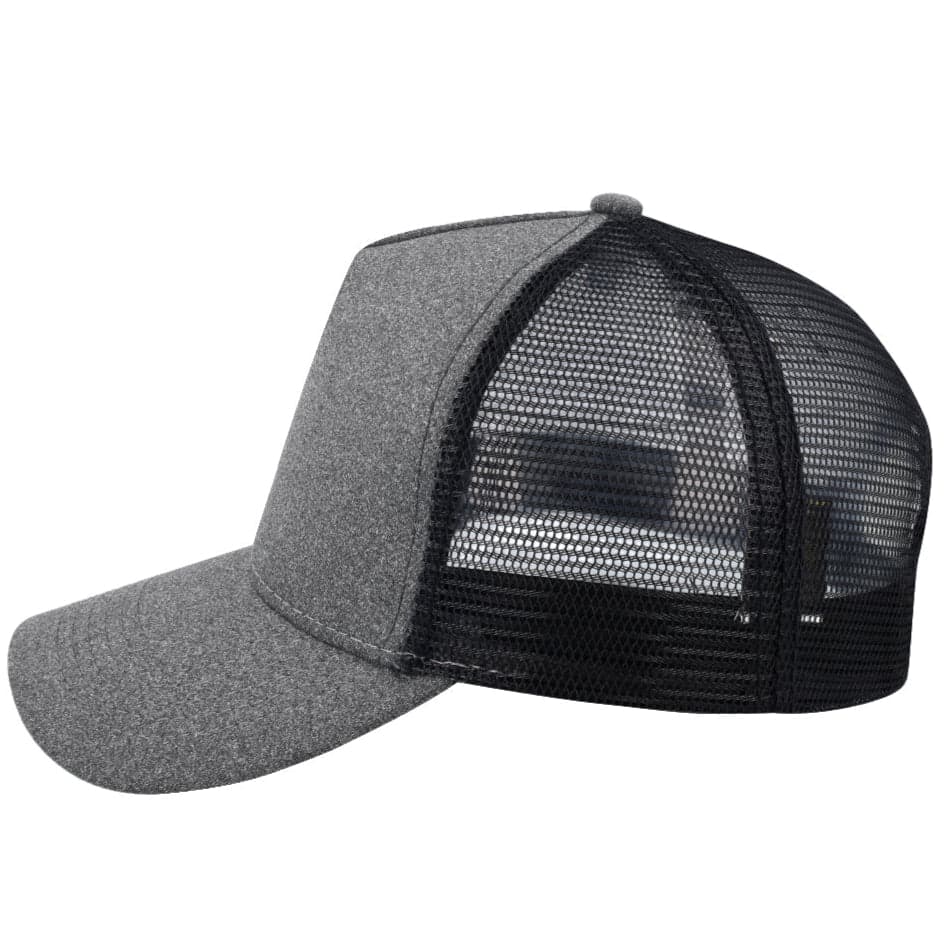 Jersey Trucker Cap - Charcoal Melange/Black 23