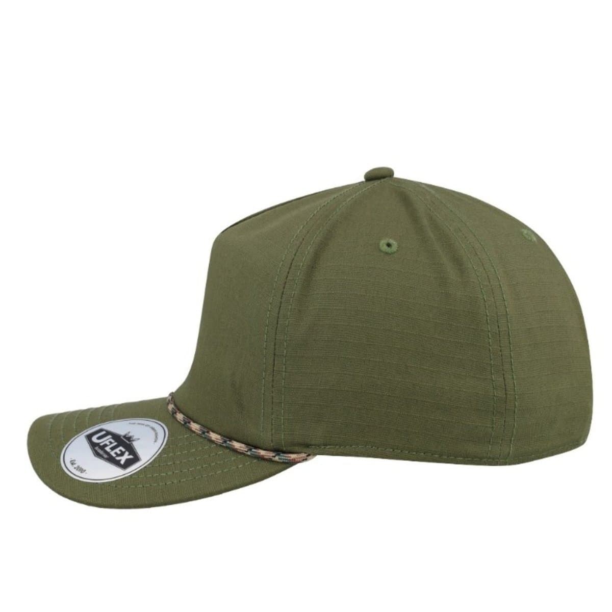 5 Panel Ripstop Dad Cap - Light Green/White 47