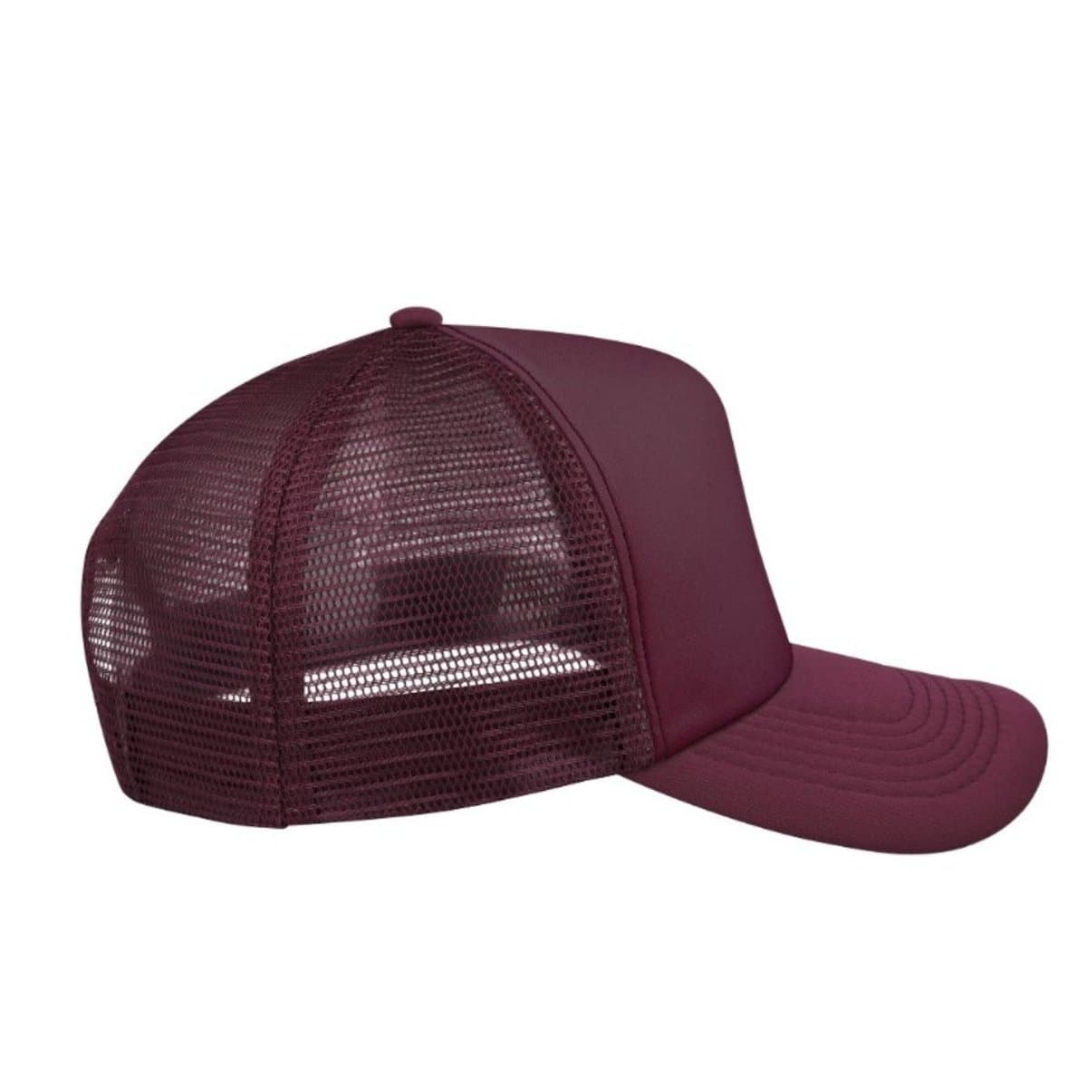 Curved Peak Foam Trucker Cap - Burgundy/Burgandy 24