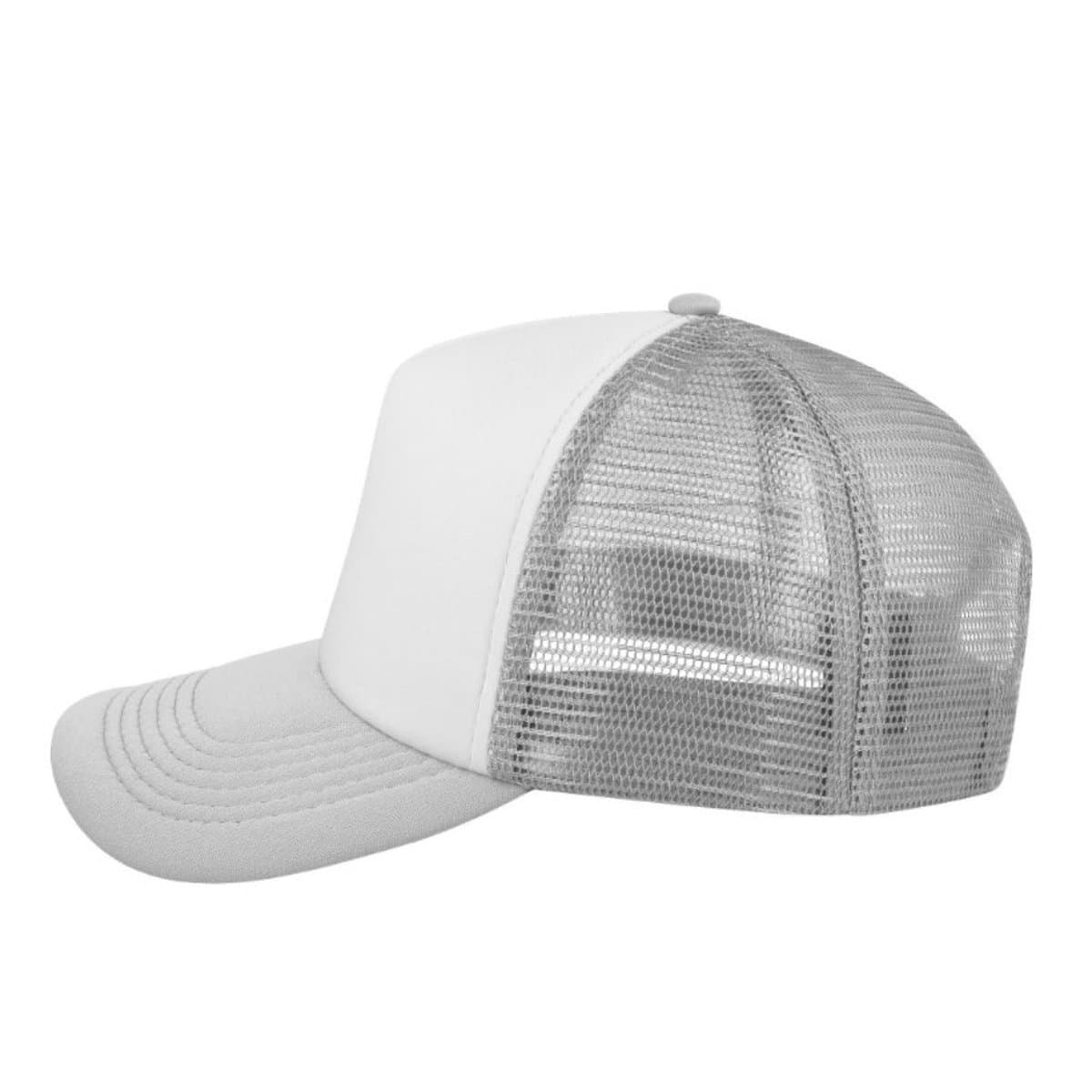 Curved Peak Foam Trucker Cap - White/Grey 35