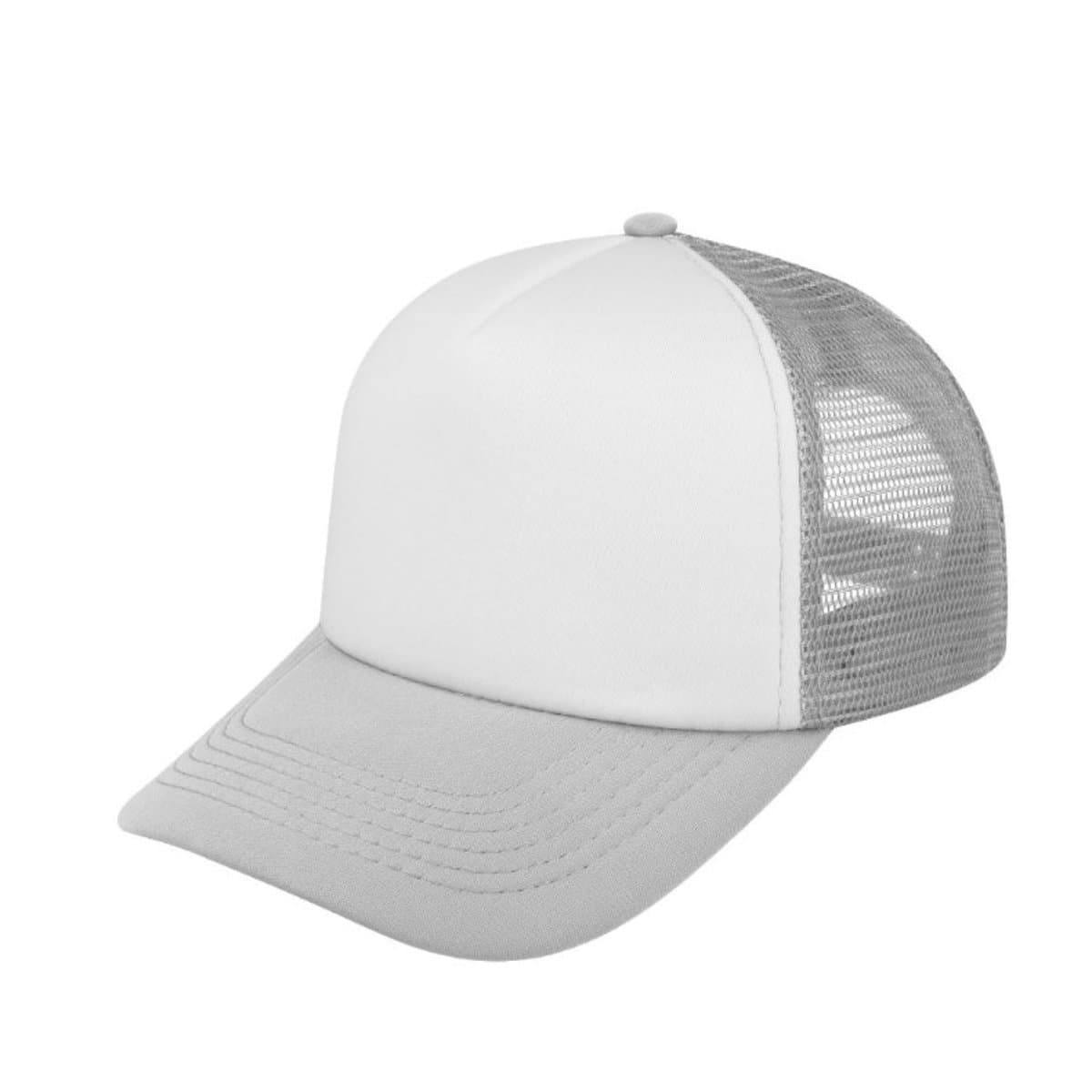 Curved Peak Foam Trucker Cap - White/Grey 37