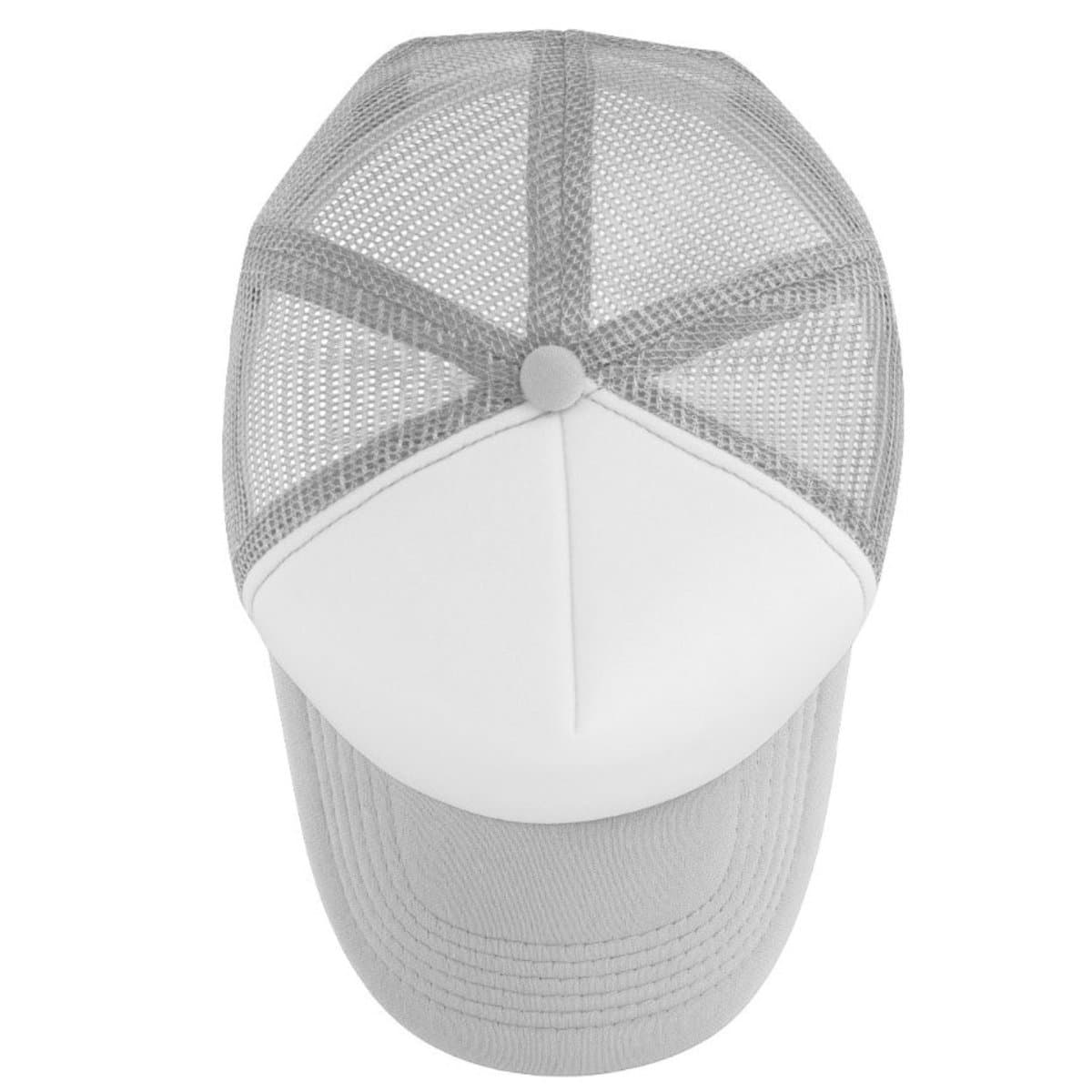 Curved Peak Foam Trucker Cap - White/Grey 38