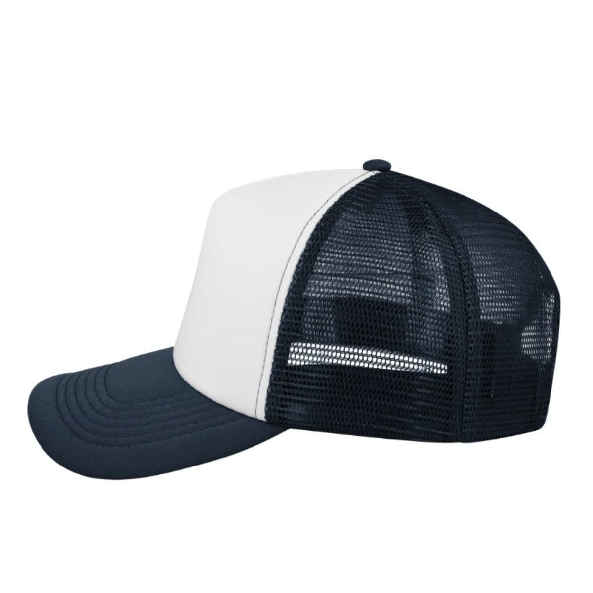 Curved Peak Foam Trucker Cap - White/Grey 41