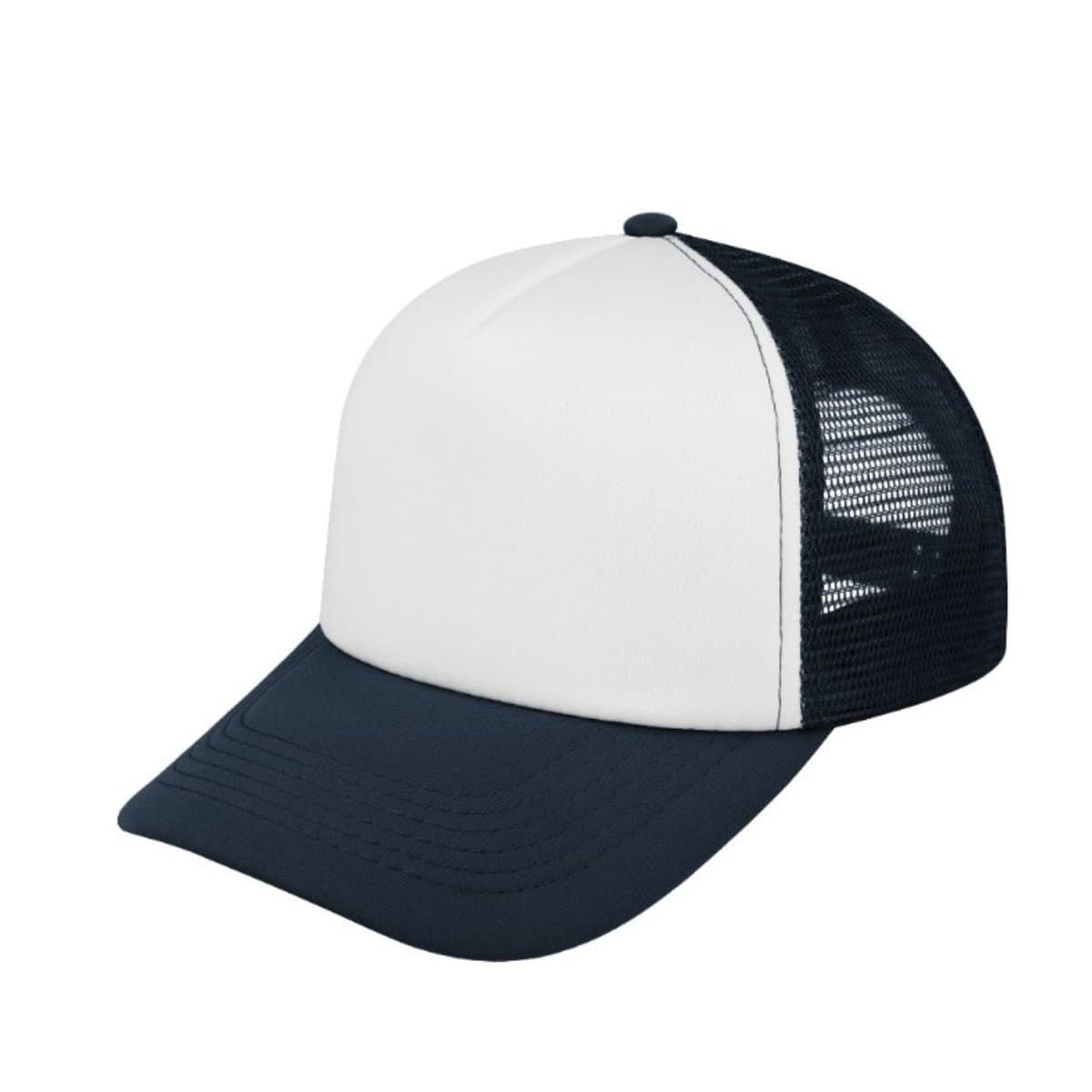 Curved Peak Foam Trucker Cap - White/Grey 43