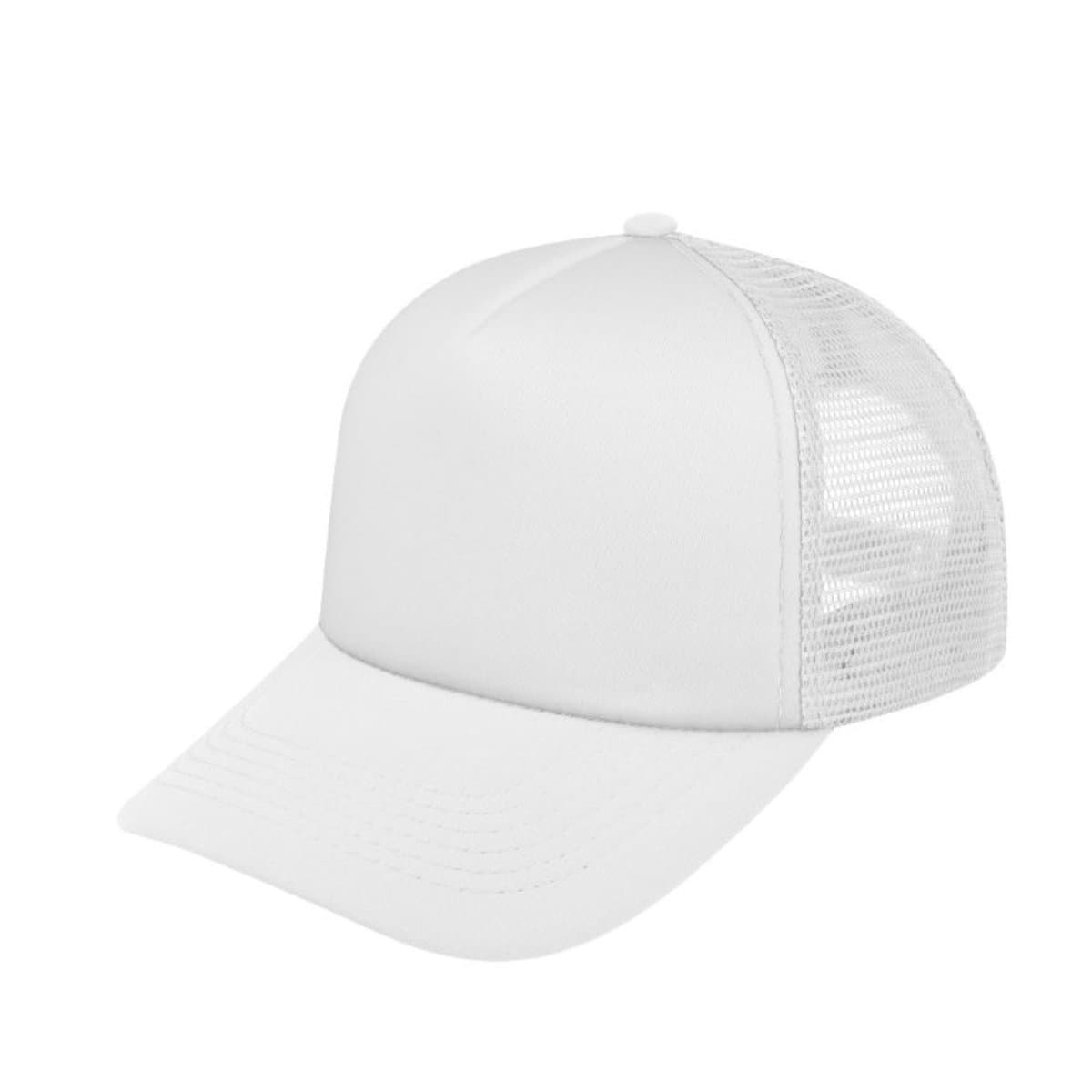 Curved Peak Foam Trucker Cap - White/Grey 91