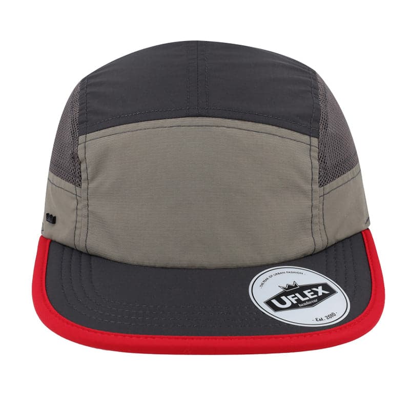 Uflex 6 Panel Active Cap - White/Red/White 10