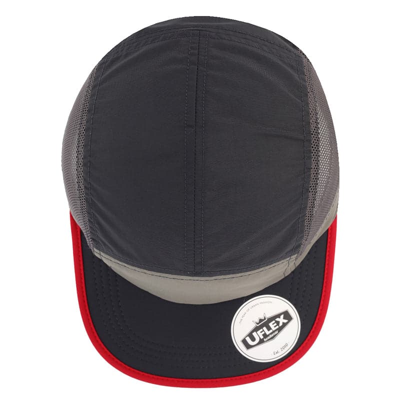 Uflex 6 Panel Active Cap - White/Red/White 14