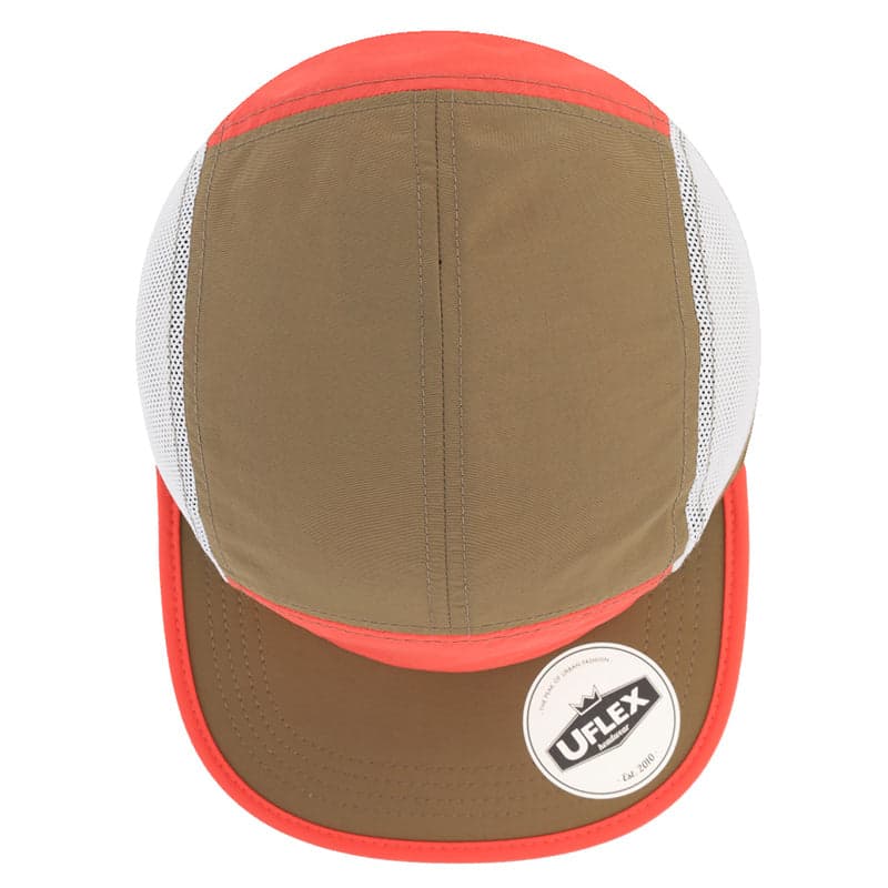 Uflex 6 Panel Active Cap - White/Red/White 32