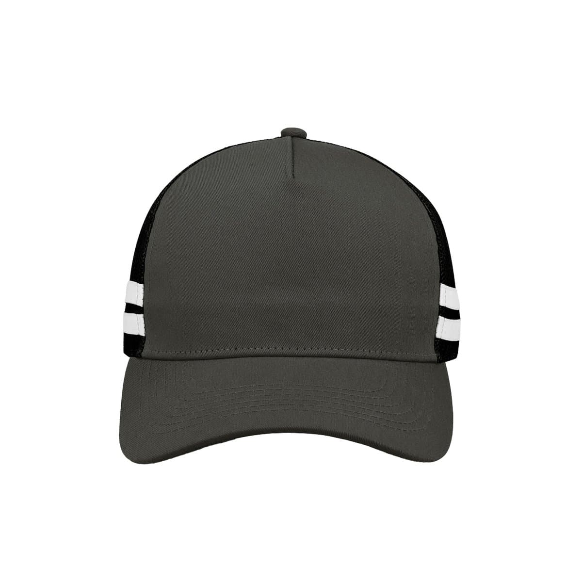 Striped Trucker Cap - Khaki Black Chocolate 22