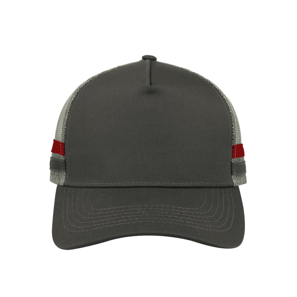 Striped Trucker Cap - Khaki Black Chocolate 28