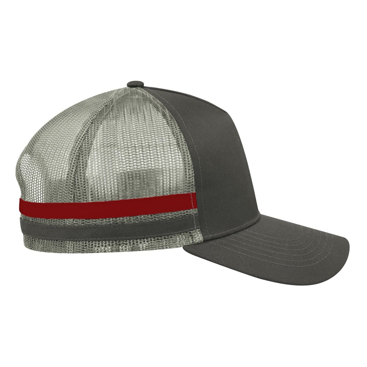 Striped Trucker Cap - Khaki Black Chocolate 30