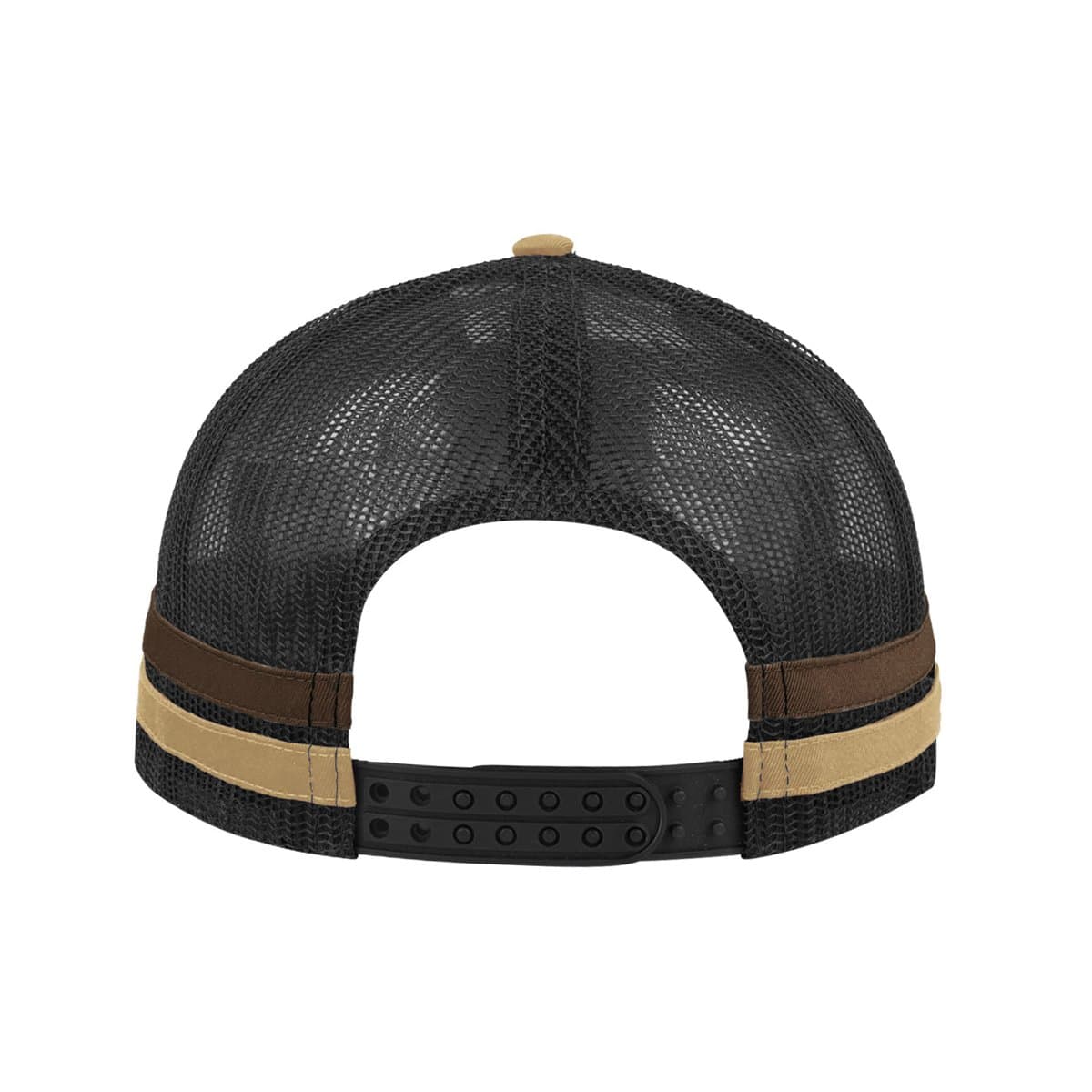 Striped Trucker Cap - Khaki Black Chocolate 33