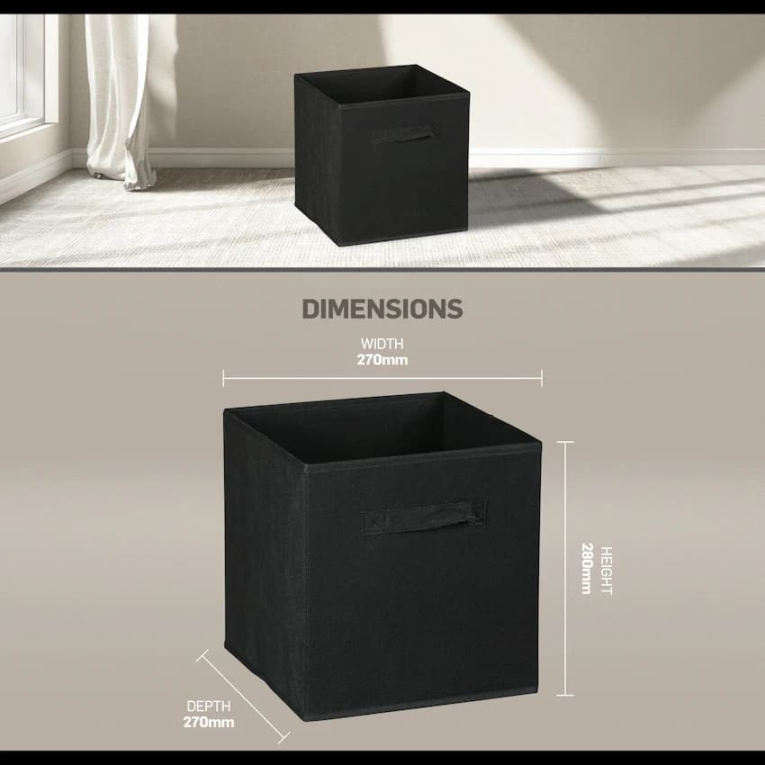 Everfurn Storeman Black, Collapsible Fabric Organiser Storage Basket 2