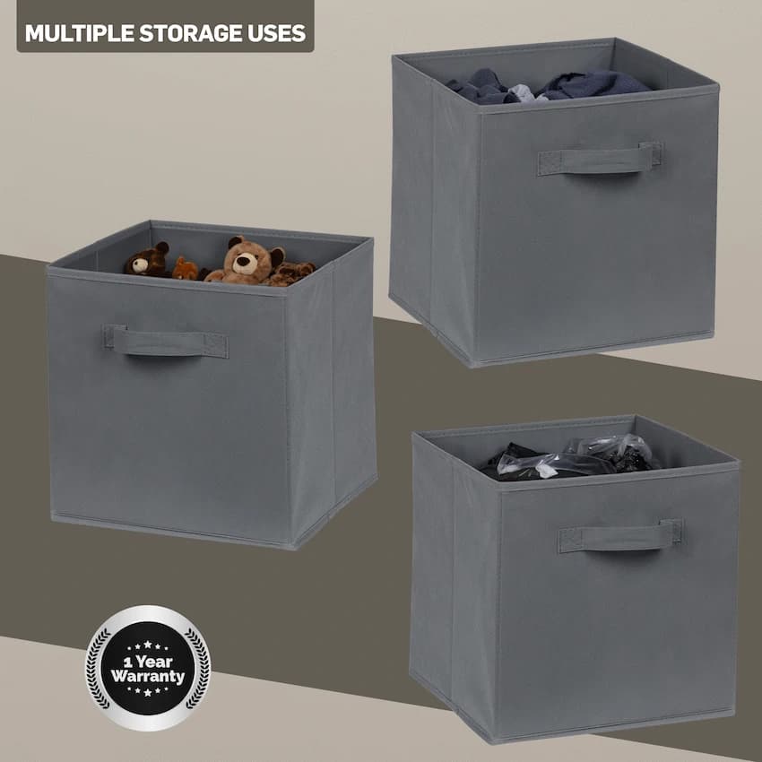 Everfurn Storeman Black, Collapsible Fabric Organiser Storage Basket 6