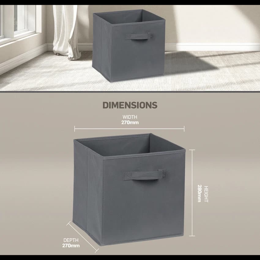 Everfurn Storeman Black, Collapsible Fabric Organiser Storage Basket 6