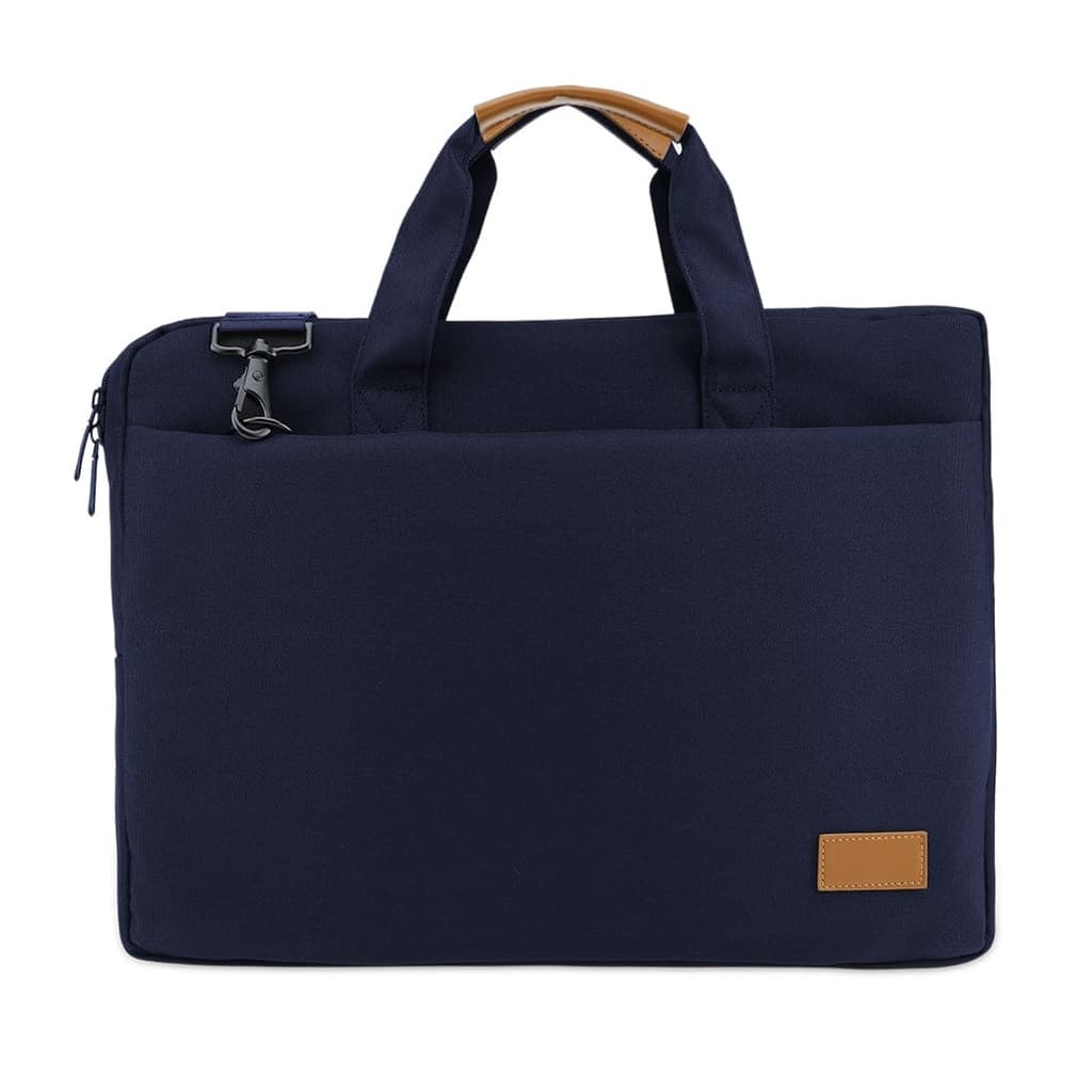 SLOTEN - Santhome® 15" Laptop Bag - Navy Blue/Tan 1