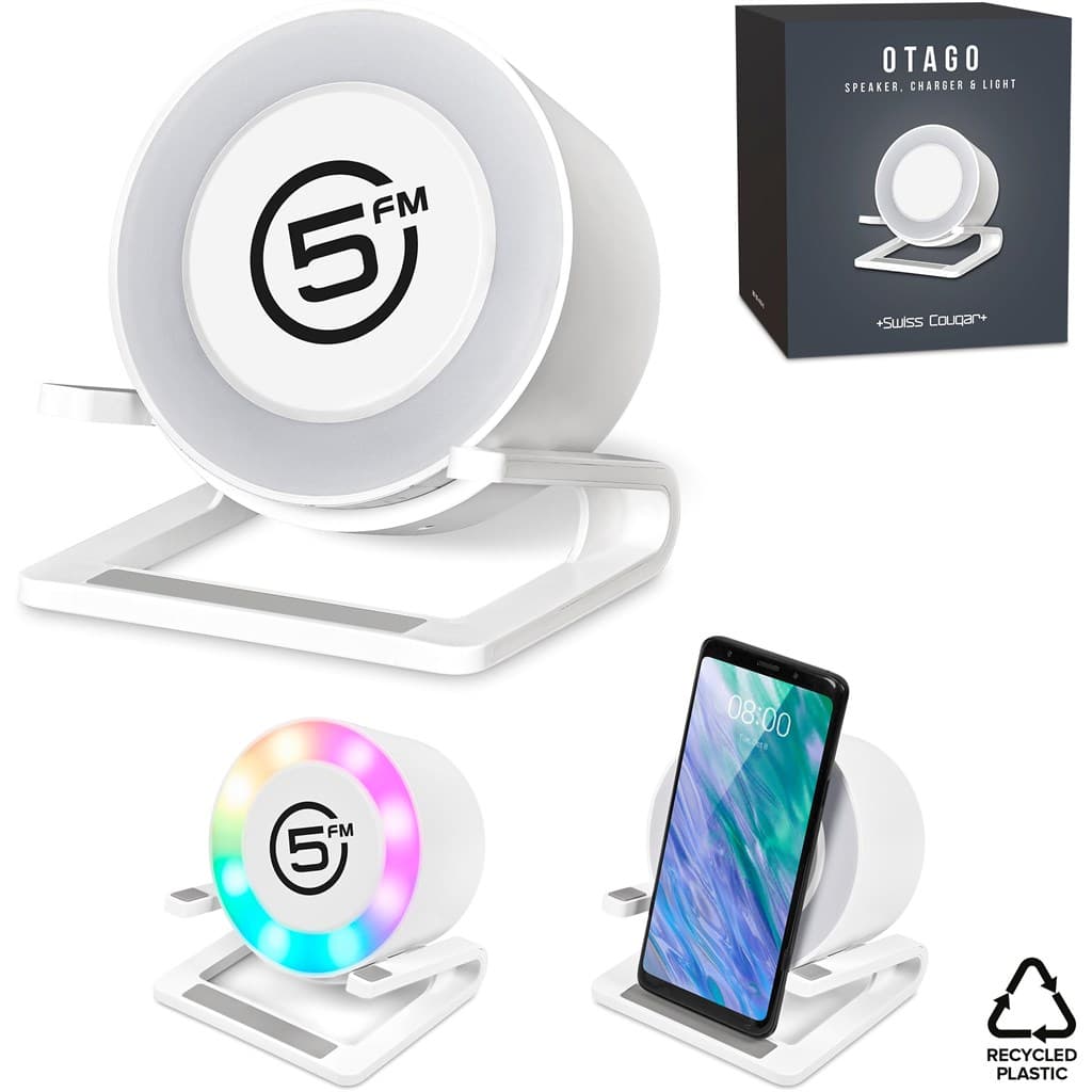 Swiss Cougar Otago Bluetooth Speaker, Wireless Charger, Phone Stand & Night Light 1