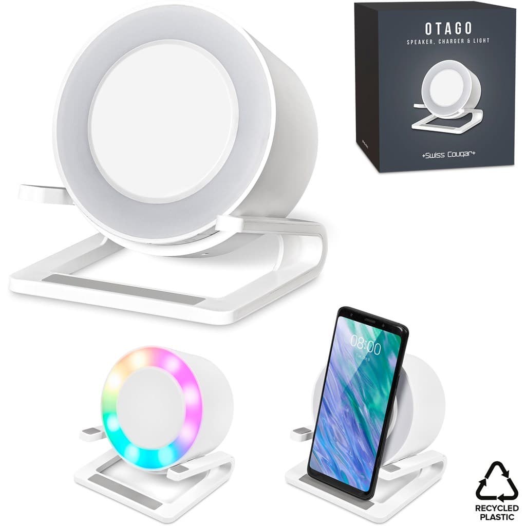 Swiss Cougar Otago Bluetooth Speaker, Wireless Charger, Phone Stand & Night Light 8