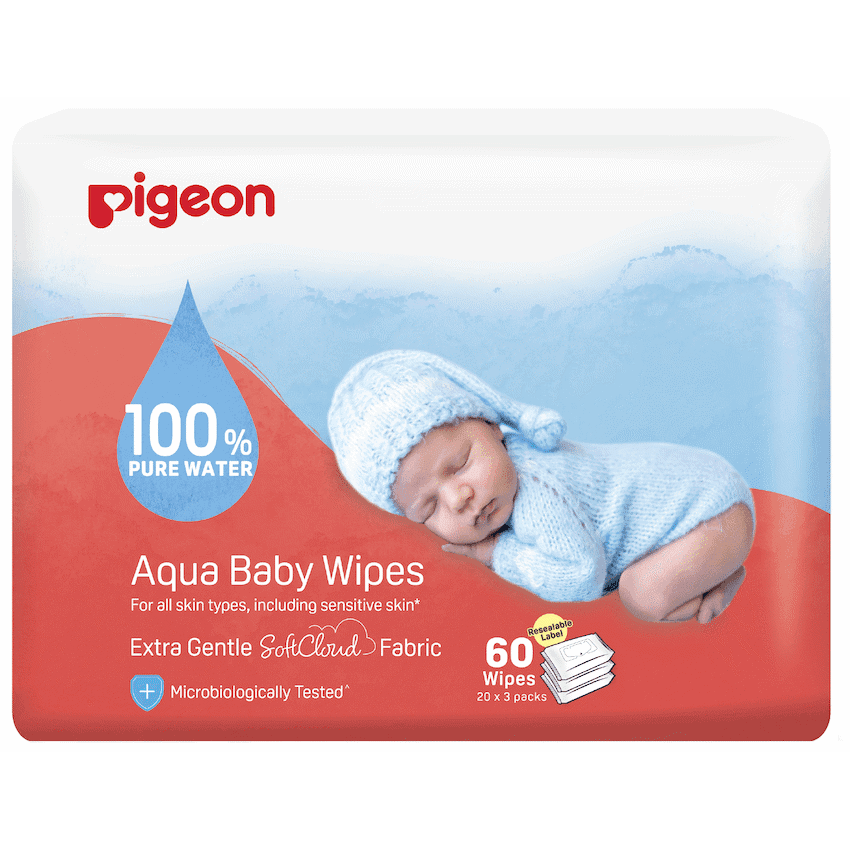 PIGEON AQUA BABY WIPES  20's 3-IN-1 - REFILL