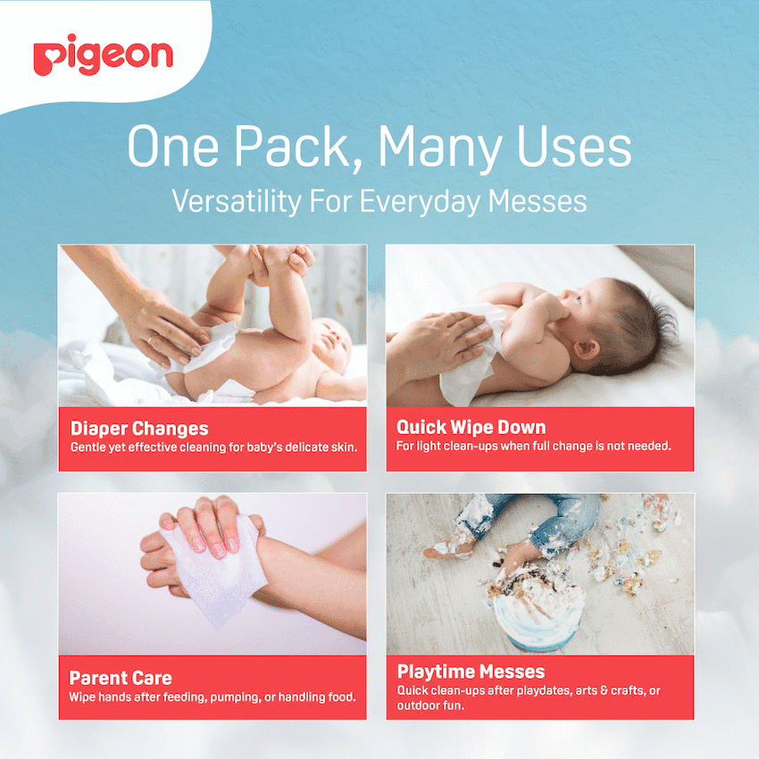 PIGEON AQUA BABY WIPES 70's FLIPTOP - Single 9